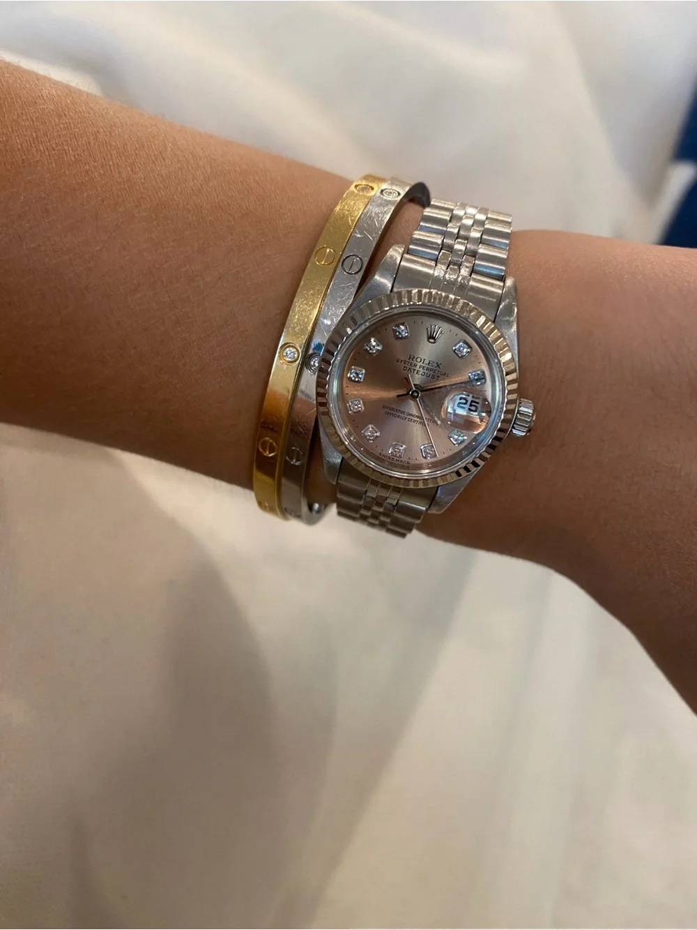 Rolex Lady Datejust 26mm with Salmon Dial and Factory Diamond Dial